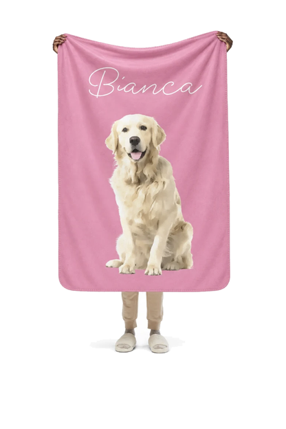 Copper Custom Pet Pawtrait™ Sherpa Blanket