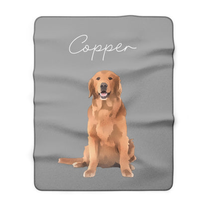 Copper Custom Pet Pawtrait™ Sherpa Blanket