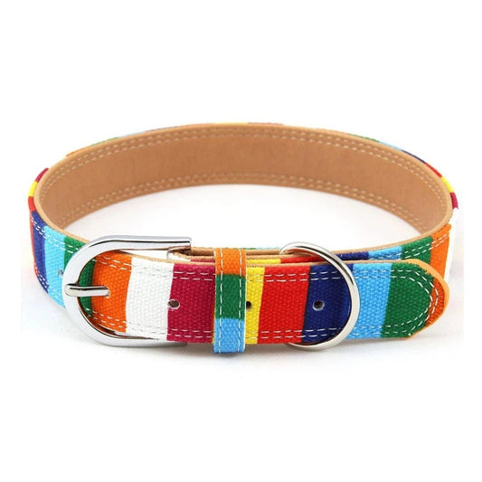 Padded Adjustable Rainbow Collar for Dogs