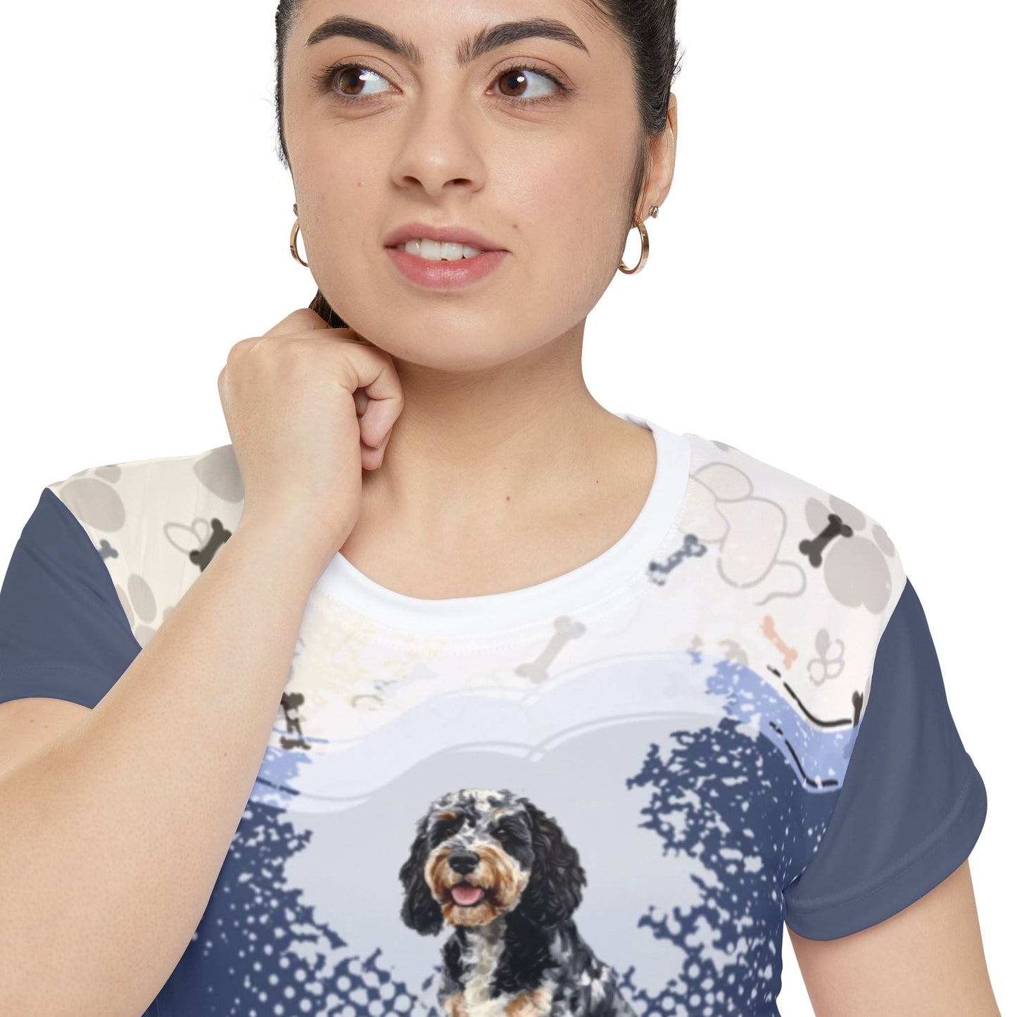 Teddy All Over Poly Print Tee