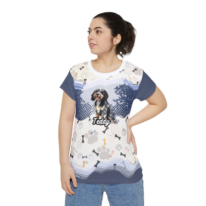 Teddy All Over Poly Print Tee