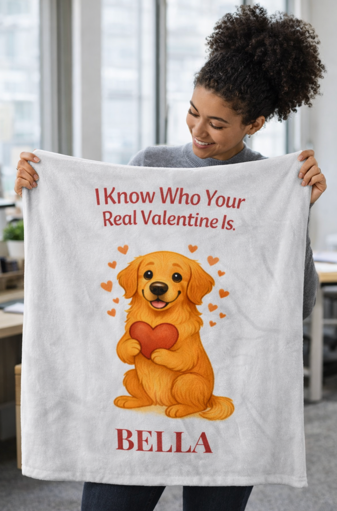 The Real Valentine™ Illustrated Pet Throw Blanket