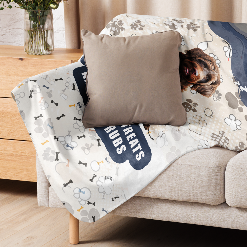 Teddy Sherpa Blanket - Dreaming of Treats and Belly Rubs