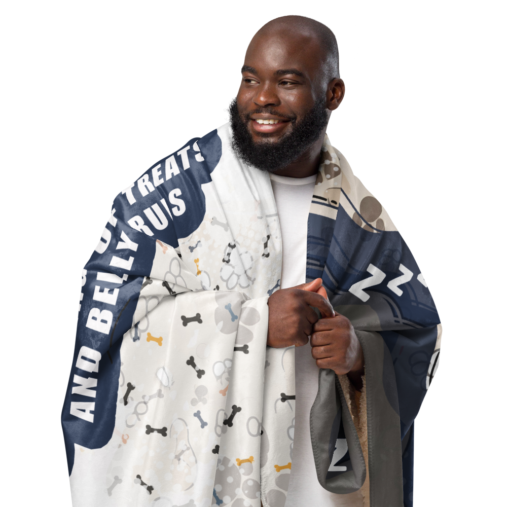 Teddy Sherpa Blanket - Dreaming of Treats and Belly Rubs