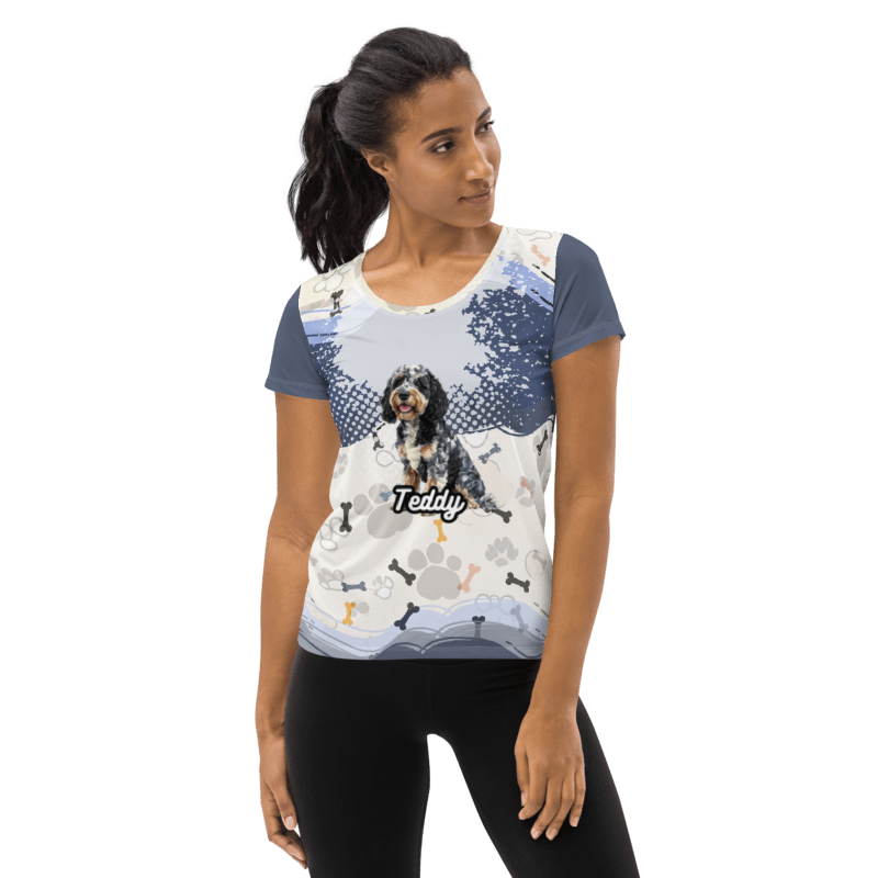Teddy All Over Poly Print Tee
