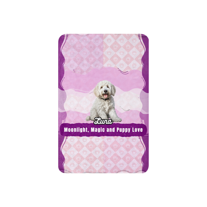 Luna Sherpa Blanket - Moonlight Magic and Puppy Love