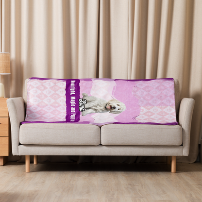 Luna Sherpa Blanket - Moonlight Magic and Puppy Love