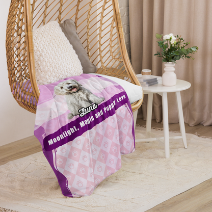 Luna Sherpa Blanket - Moonlight Magic and Puppy Love