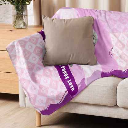 Luna Sherpa Blanket - Moonlight Magic and Puppy Love