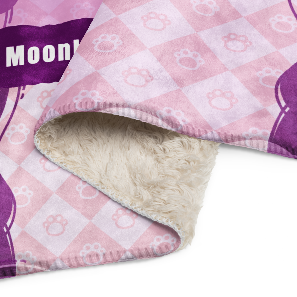 Luna Sherpa Blanket - Moonlight Magic and Puppy Love