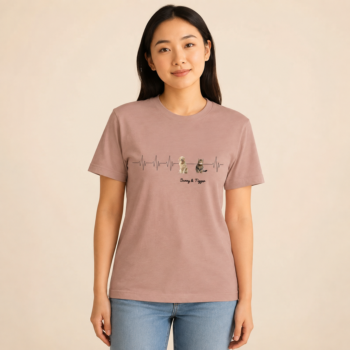 You’re My Heartbeat – Custom Pet Portrait T-Shirt