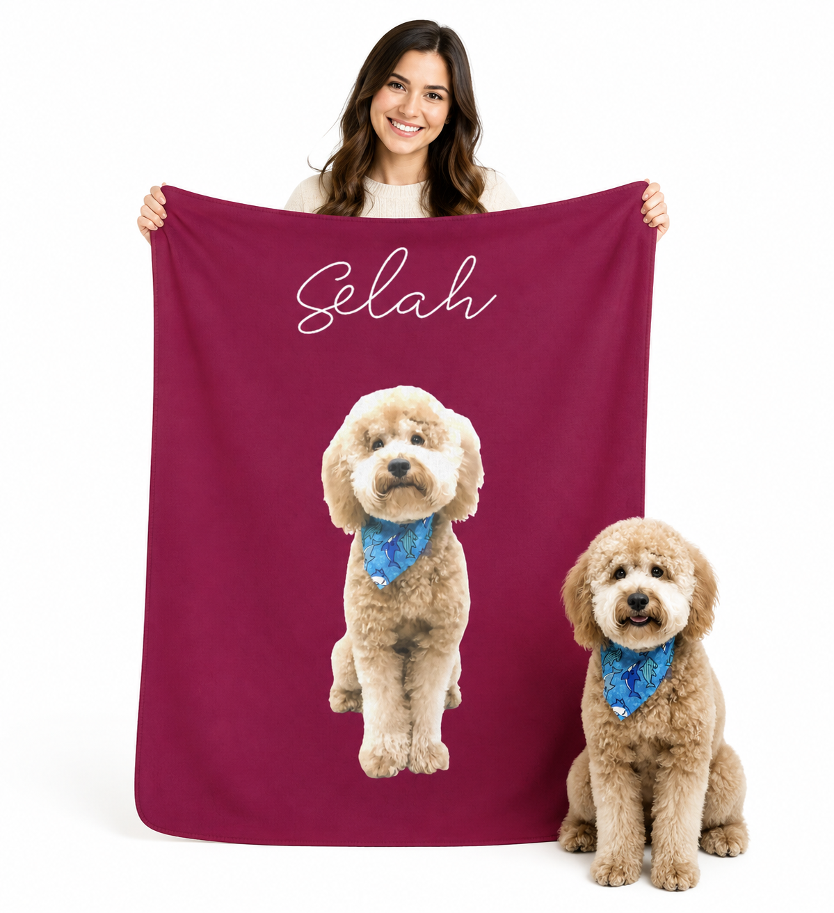 Copper Custom Pet Pawtrait™ Sherpa Blanket