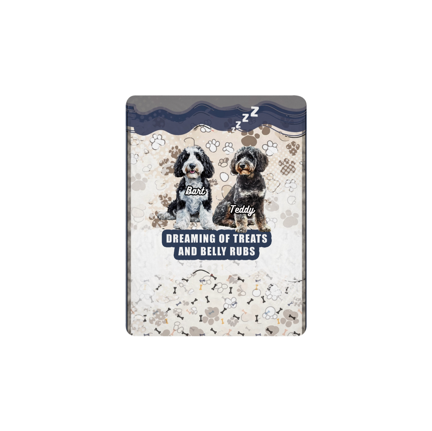 Teddy Sherpa Blanket - Dreaming of Treats and Belly Rubs