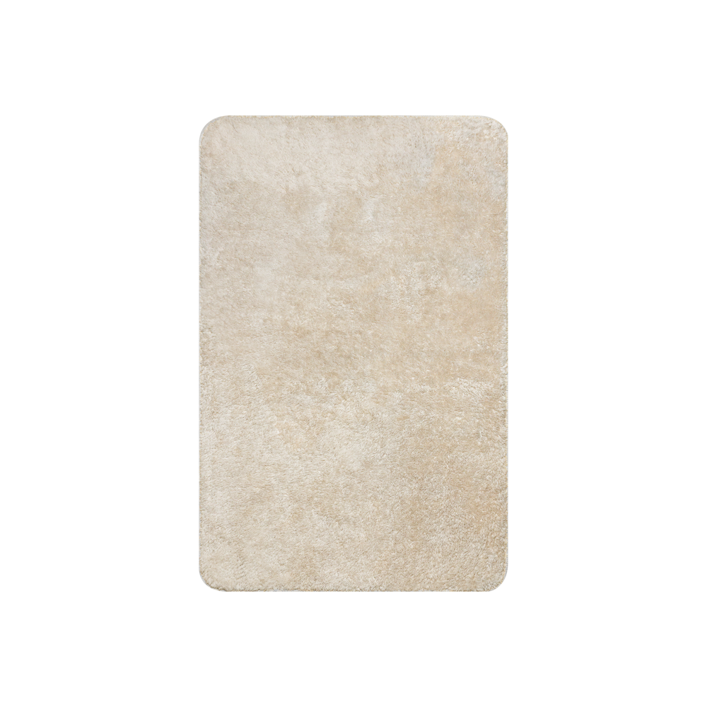 Beige rectangular rug on a white background