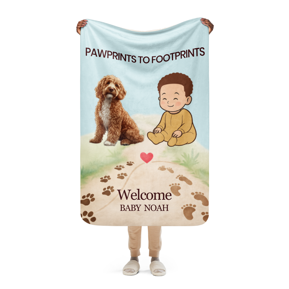 Baby Noah Pawprints to Footprints™ Custom Blanket