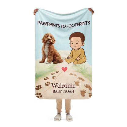 Baby Noah Pawprints to Footprints™ Custom Blanket
