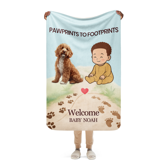 Baby Noah Pawprints to Footprints™ Custom Blanket