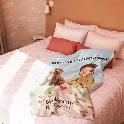 Baby Noah Pawprints to Footprints™ Custom Blanket