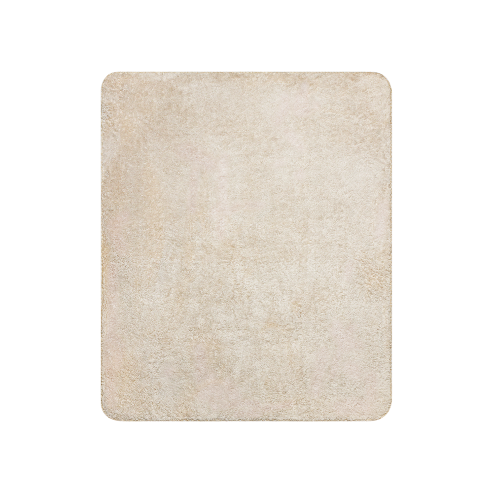 Beige square rug on a white background