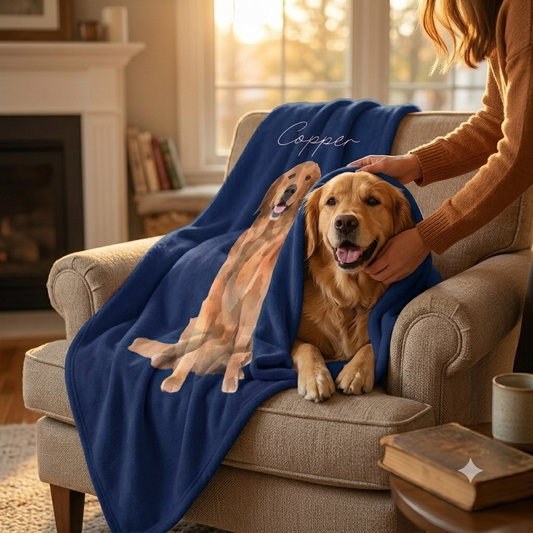 Copper Custom Pet Pawtrait™ Sherpa Blanket