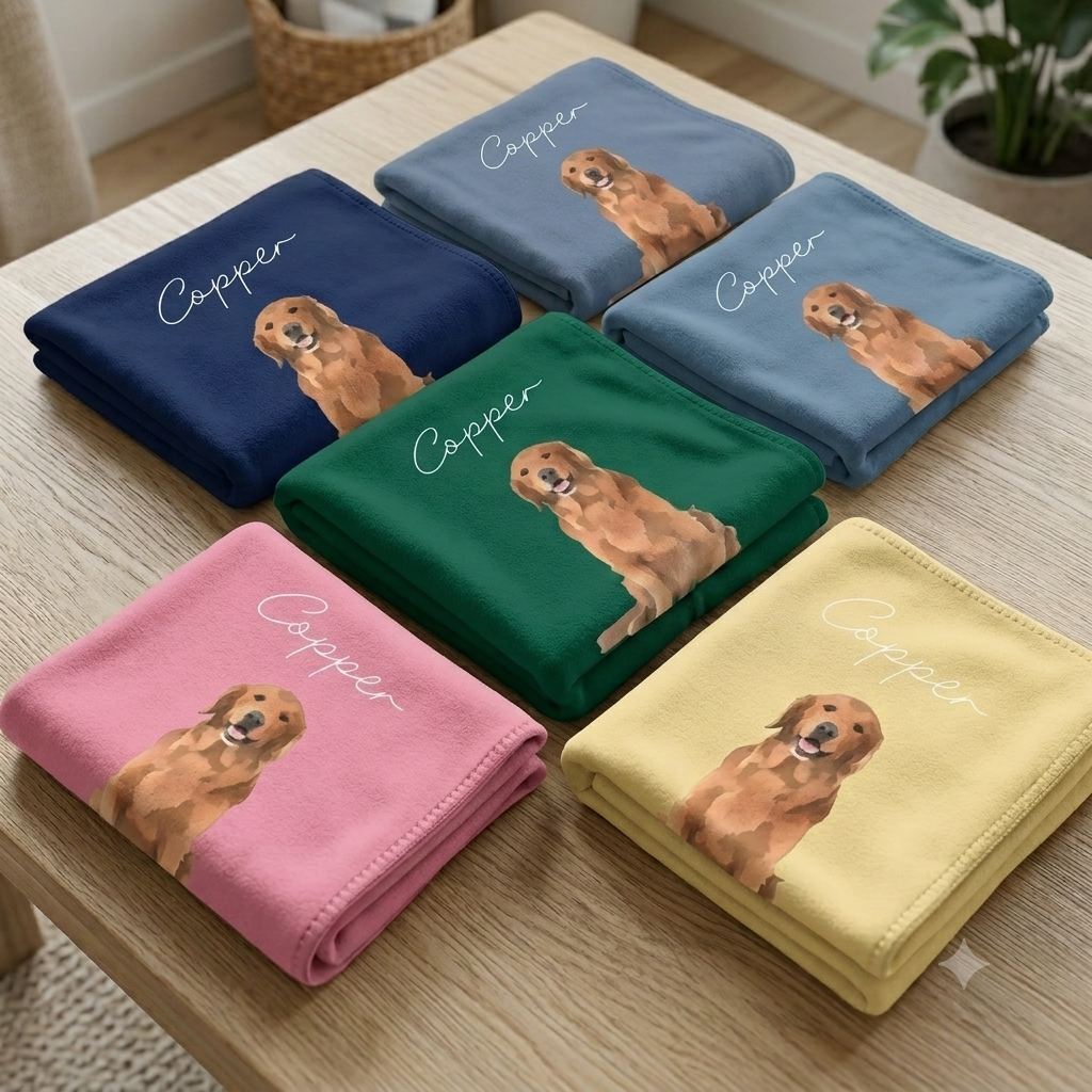 Copper Custom Pet Pawtrait™ Sherpa Blanket