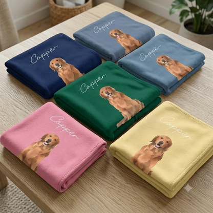 Copper Custom Pet Pawtrait™ Sherpa Blanket