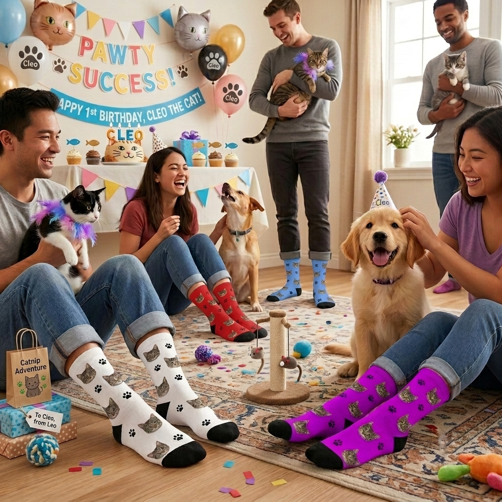 Custom Pet Face Cushioned Crew Socks