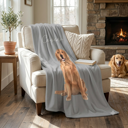 Copper Custom Pet Pawtrait™ Sherpa Blanket