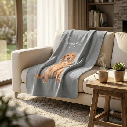 Copper Custom Pet Pawtrait™ Sherpa Blanket